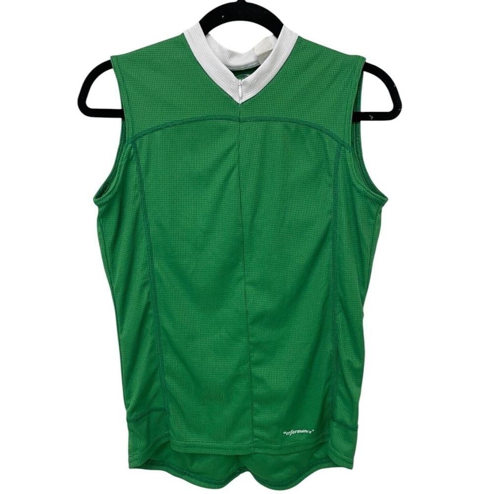 Bicycle Sleeveless Active Top Womens Green M Polyester‎ Sporty Back Pockets